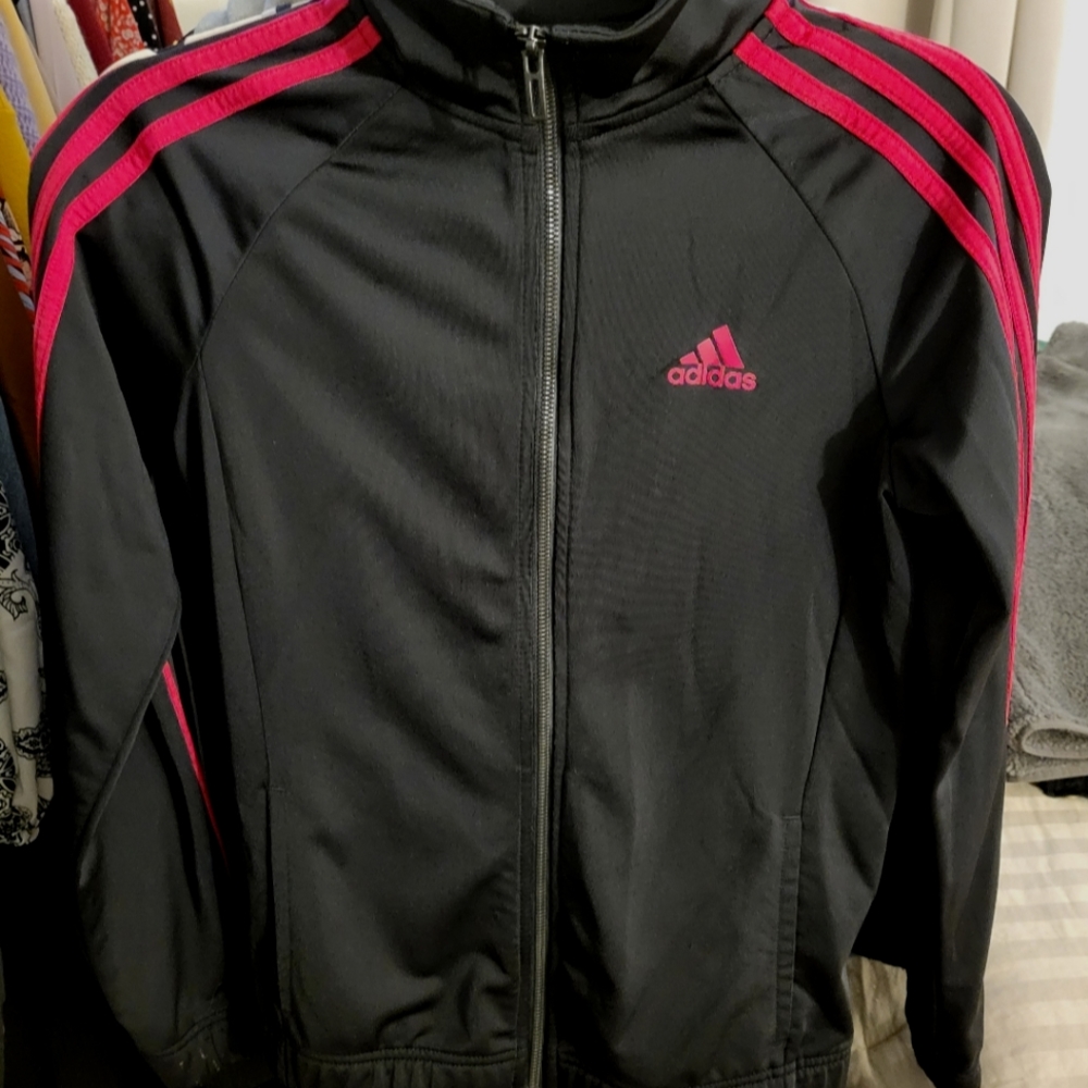 Adidas track jacket black-red